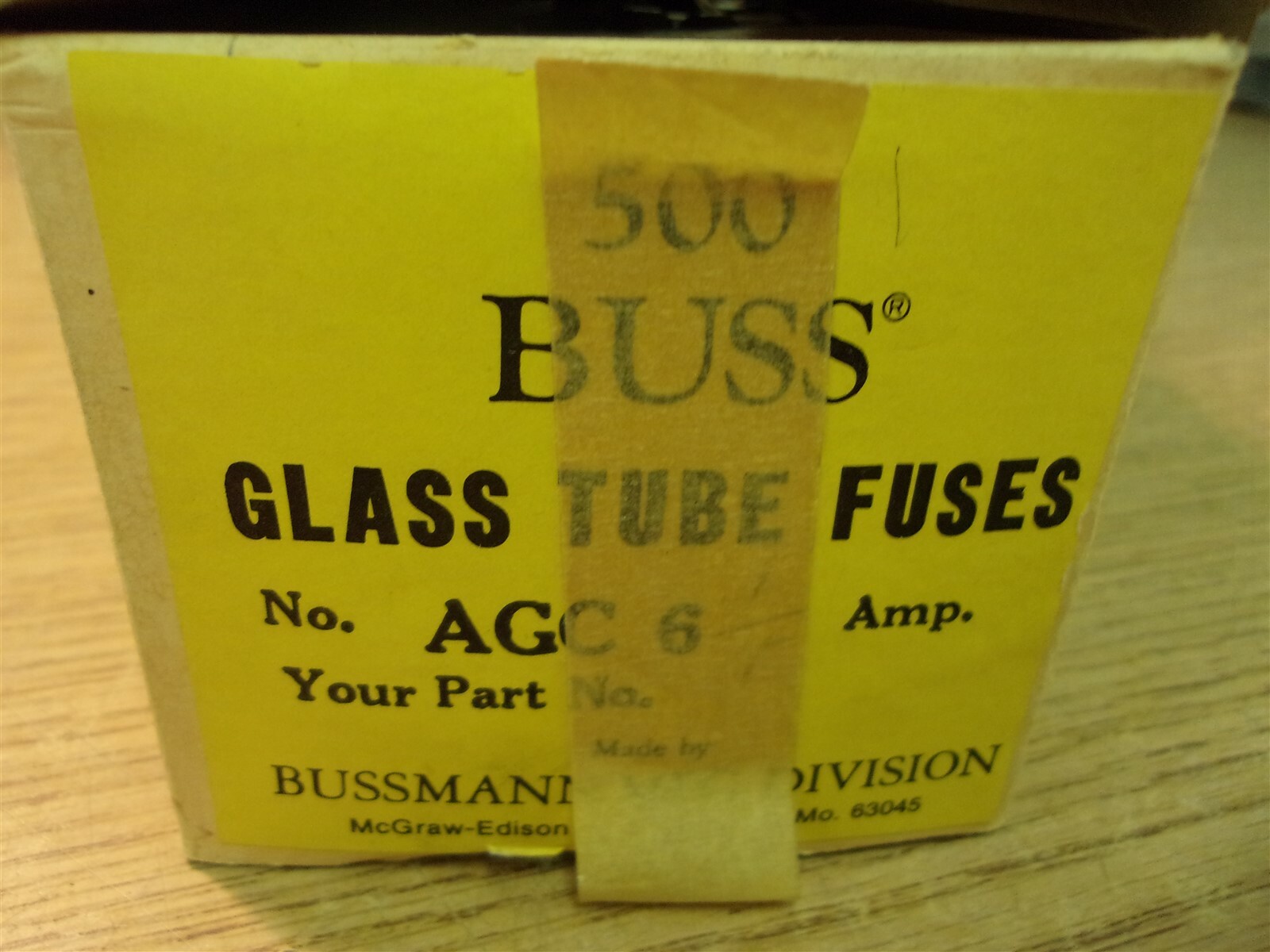 NEW Buss AGC6 Glass Tube Fuses, Lot of 500 *FREE SHIPPING*