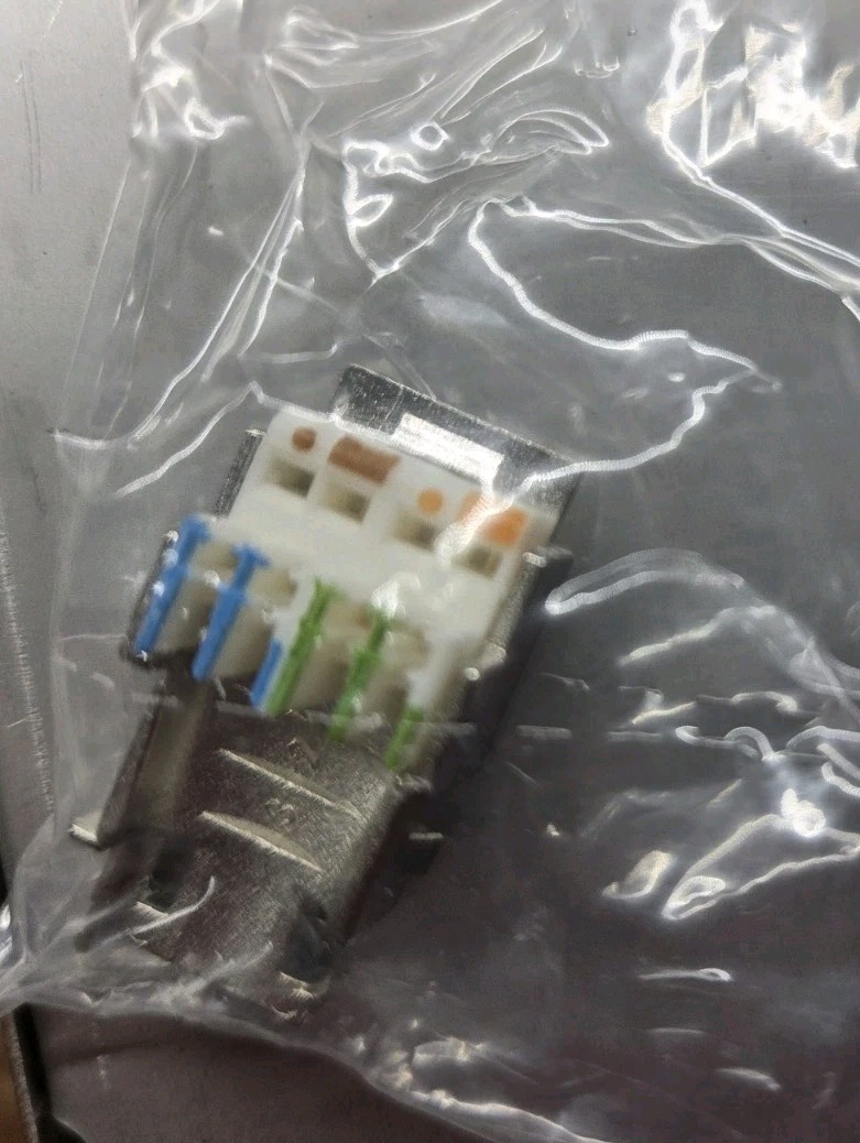 4 – Metz CONNECT 130910-I Recessed RJ45 E-DAT Module Cat.6A 8(8) Jack T568A NEW