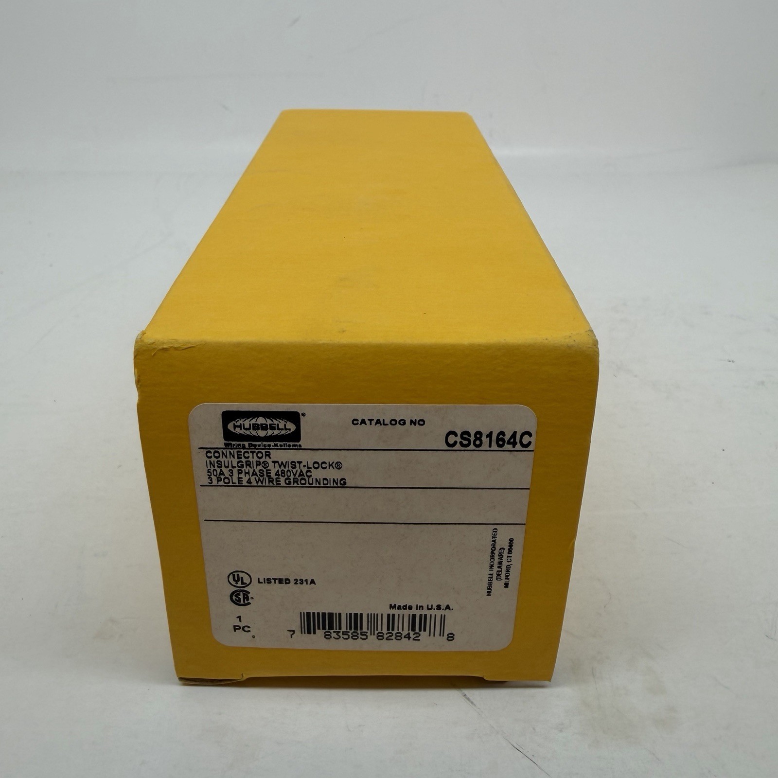 NEW HUBBELL CS8164C 50A 480V 3PH TWIST LOCK FEMALE CONNECTOR NIB