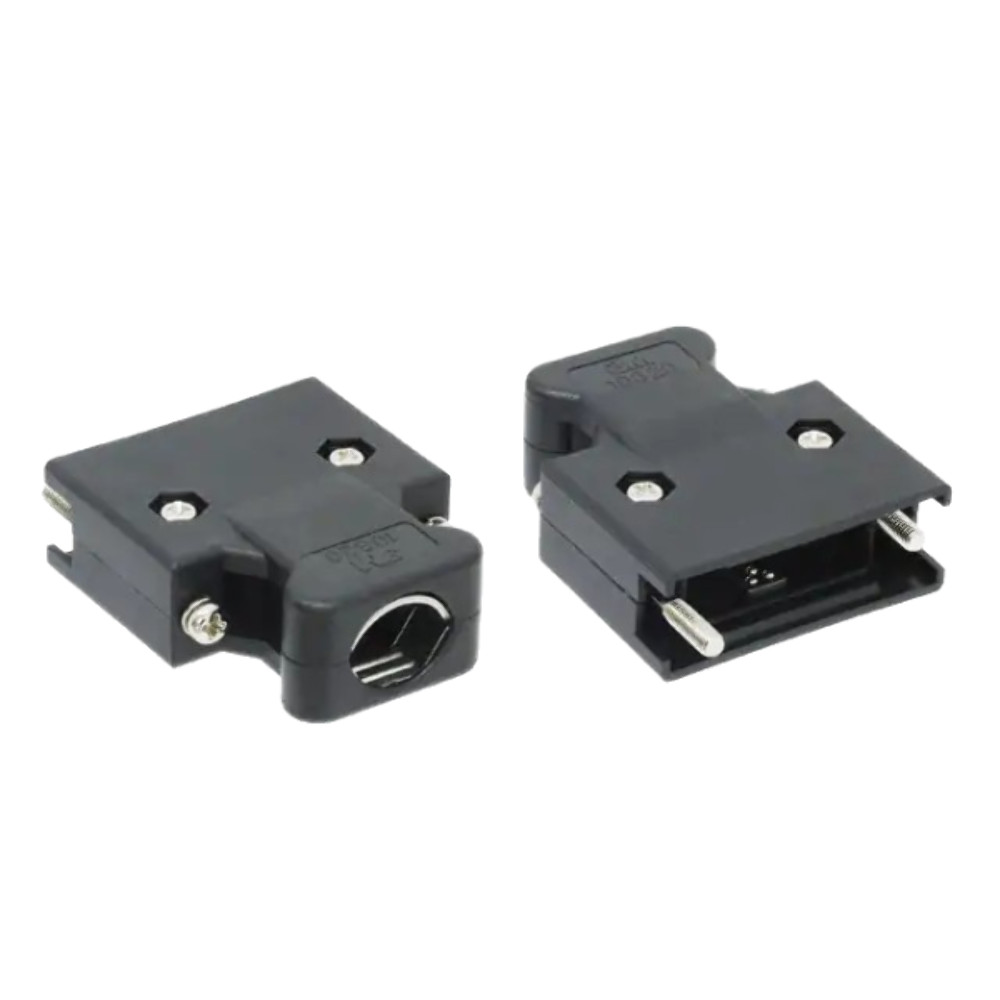 10320-52A0-008 Backshell Connector 20 Position Black 180° Unshielded 180DEG 1=1P