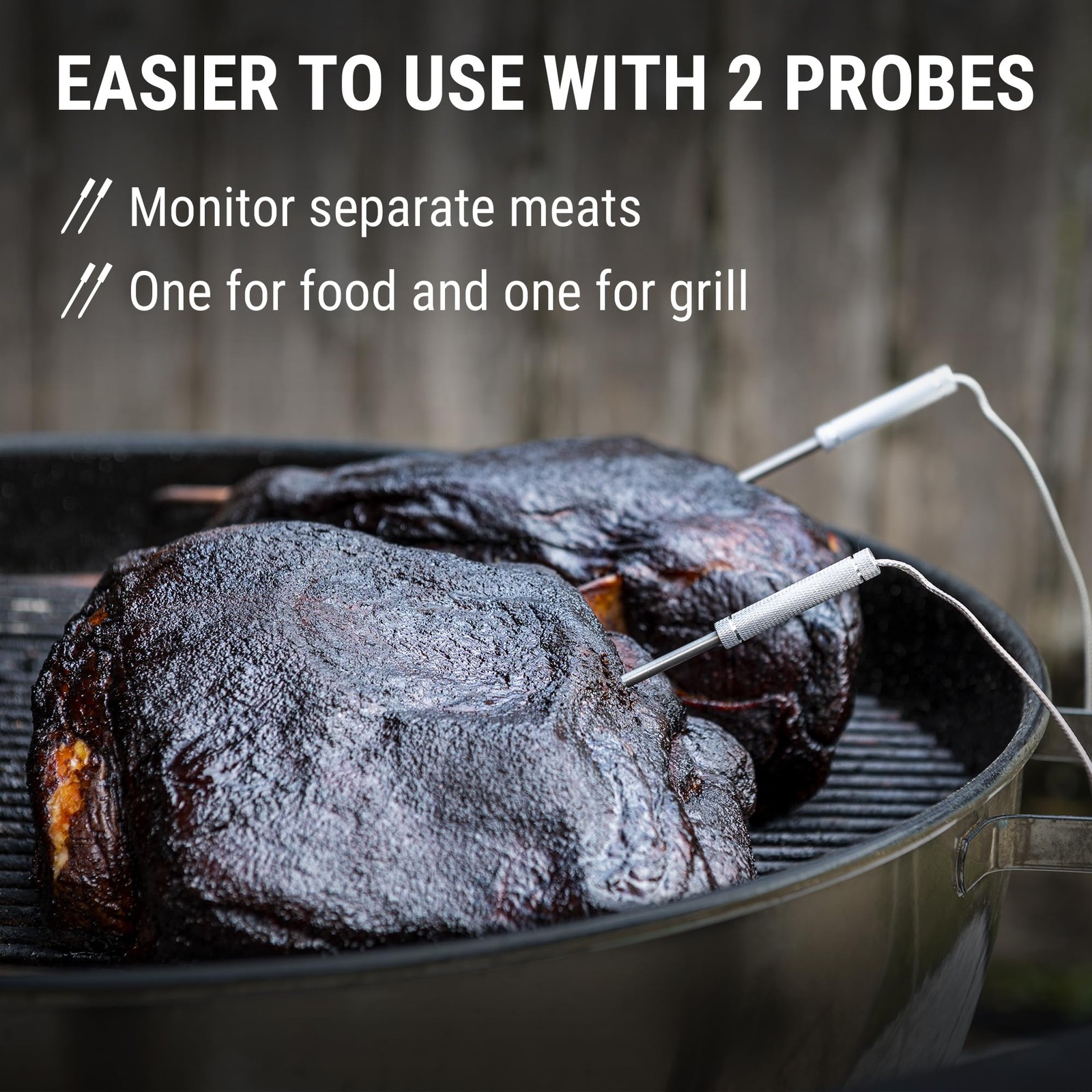 ThermoPro 650 ft Bluetooth Meat Thermometer with 2 Probes, Meat Thermometer D…
