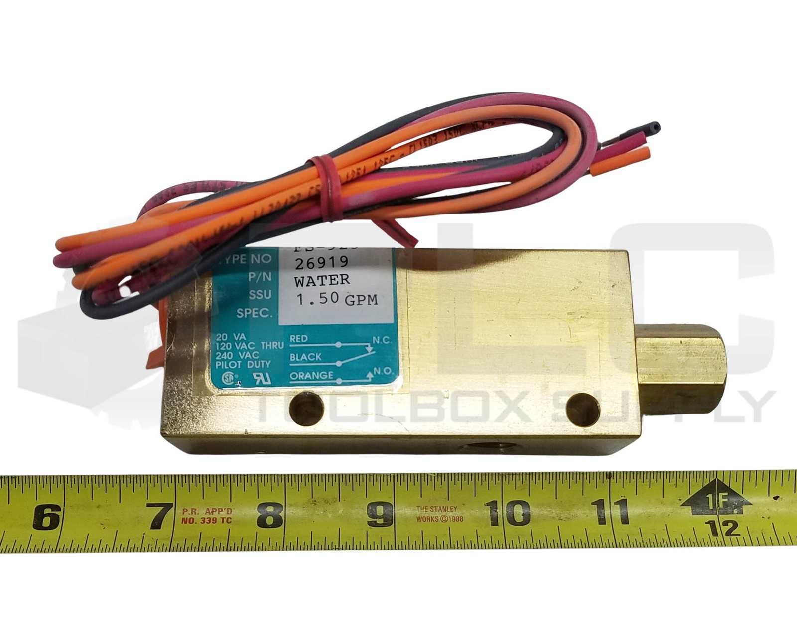 NEW GEMS 26919 TYPE FS-925 FLOW SWITCH, 1.50GPM
