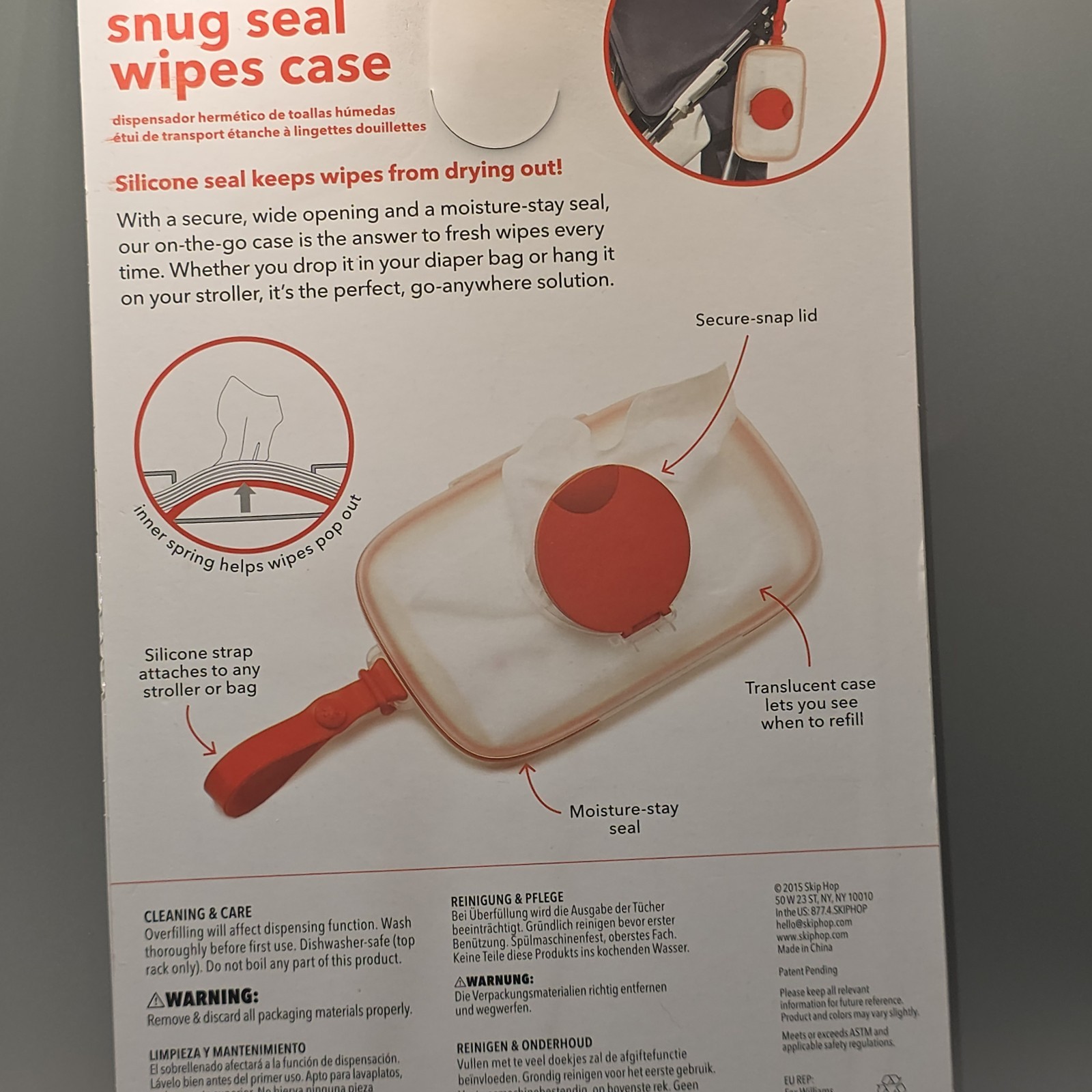 Skip Hop Grab & Go Snug Seal Wipes Case Holds up to 40 Wipes P/N 234153
