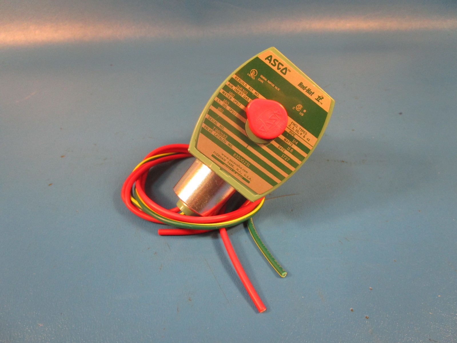 Asco 8320G013, Solenoid Valve: 3-Way, Normally Closed, 1/8 in Pipe Size, 110V AC