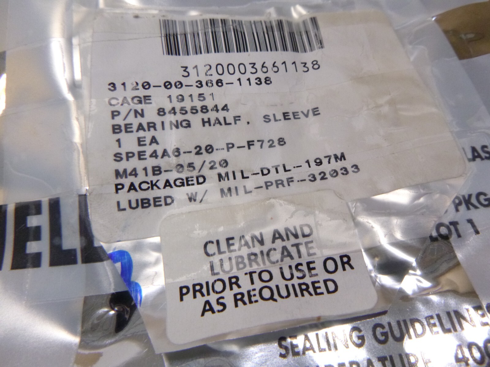 GENERAL MOTORS 8455844 REAR UPPER MAIN BEARING HALF FOR EMD 645 710 ENGINE