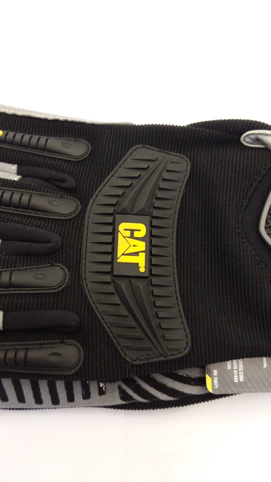 CAT CAT012218X BLACK HIGH IMPACT WORK GLOVES X-LARGE ADJUSTABLE WRIST CLOSURE
