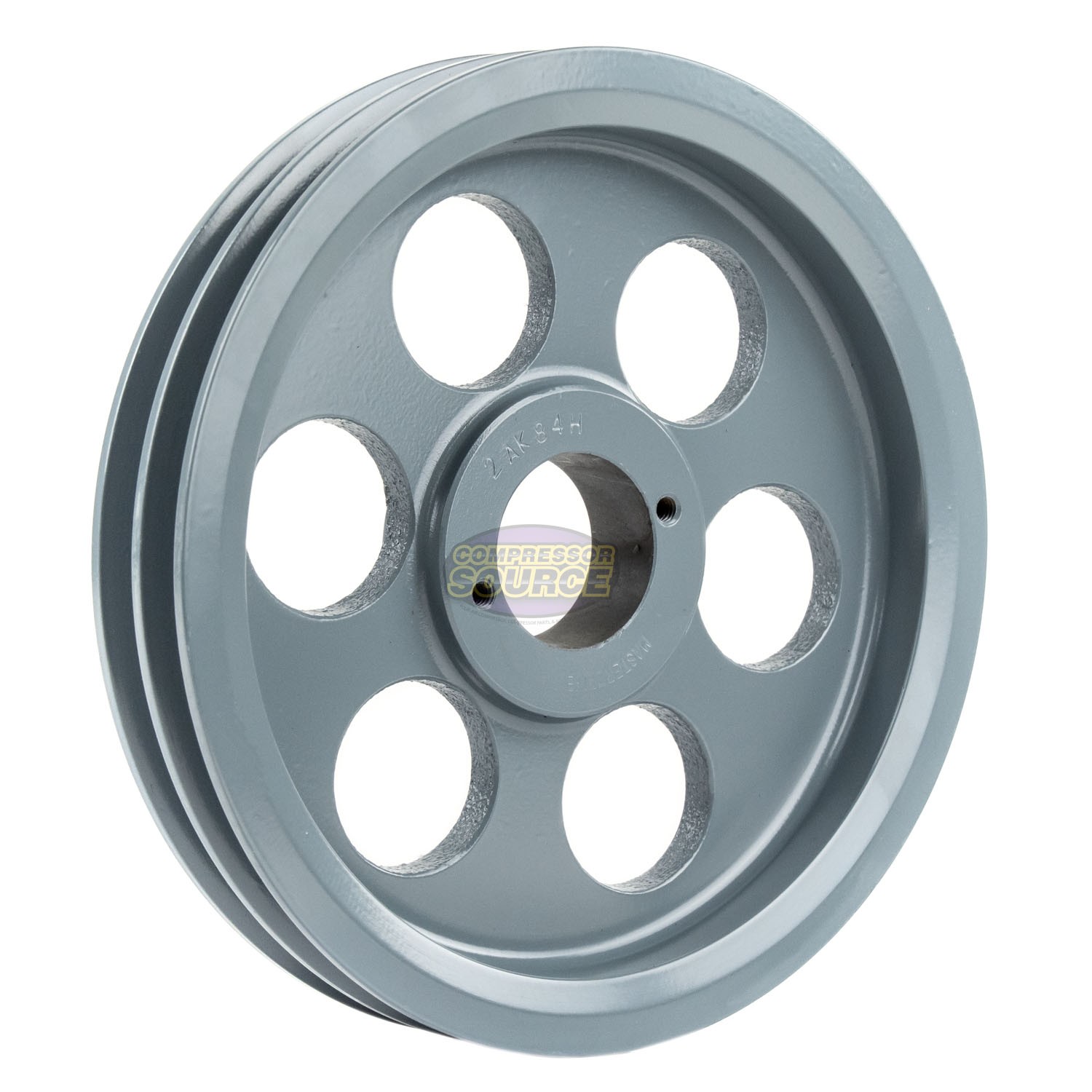 Cast Iron 8.25″ Dual Groove Pulley 2 Belt A Section 4L 1-1/8″ Sheave Bushing