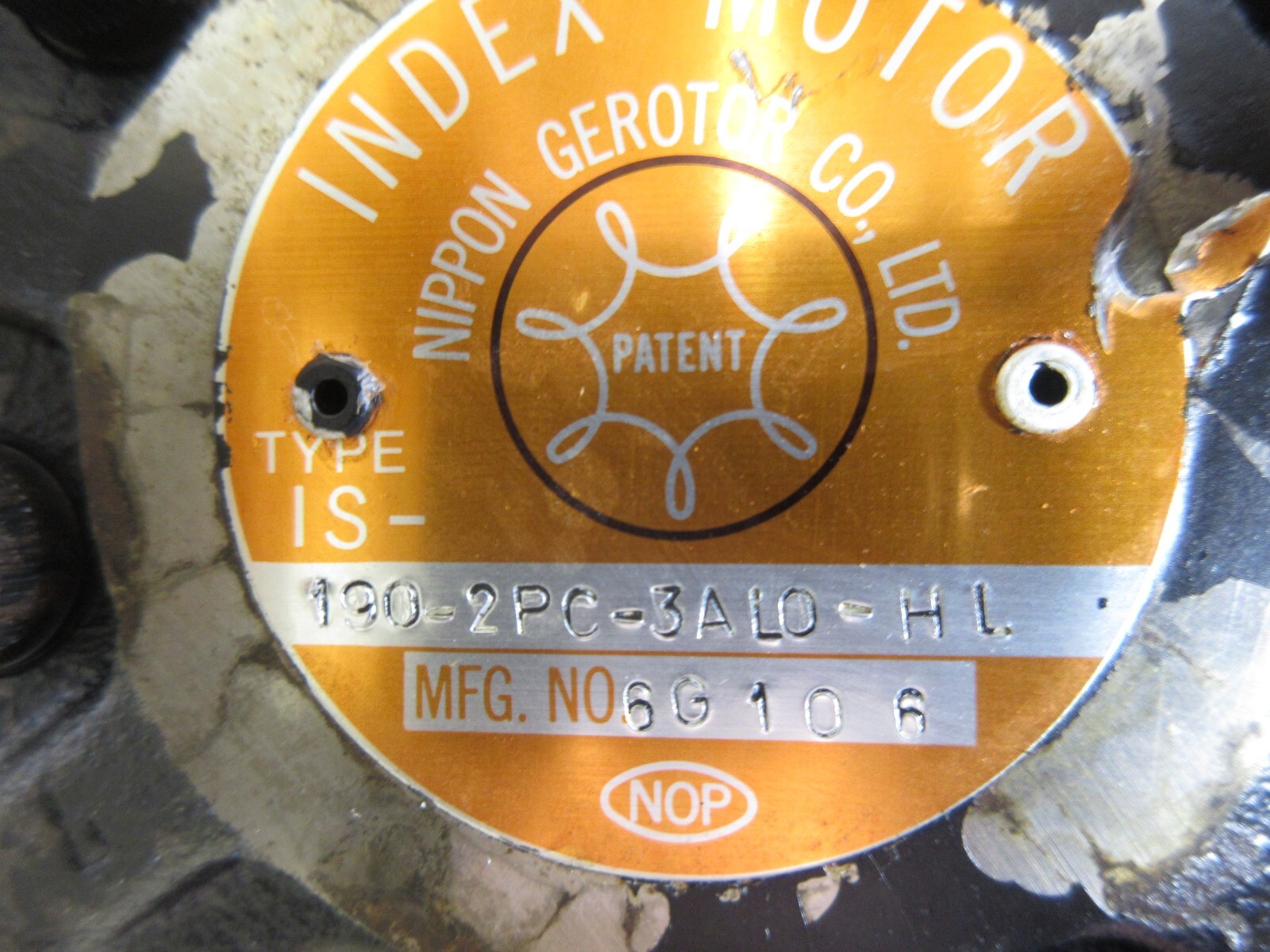 NOP NIPPON GEROTOR INDEX MOTOR 1S IS-190-2PC-3AL0-HL 3ALO HITACHI SEIKI VK45