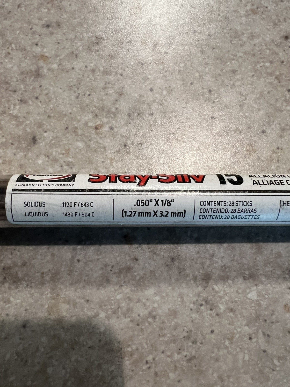 Harris Stay-Silv 15% silver brazing alloy Qty.28 rods .050 x 1/8”