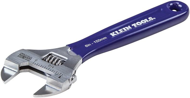 Klein Tools D86934 Adjustable Wrench W/slim Jaw and High Polish Chrome Finish,