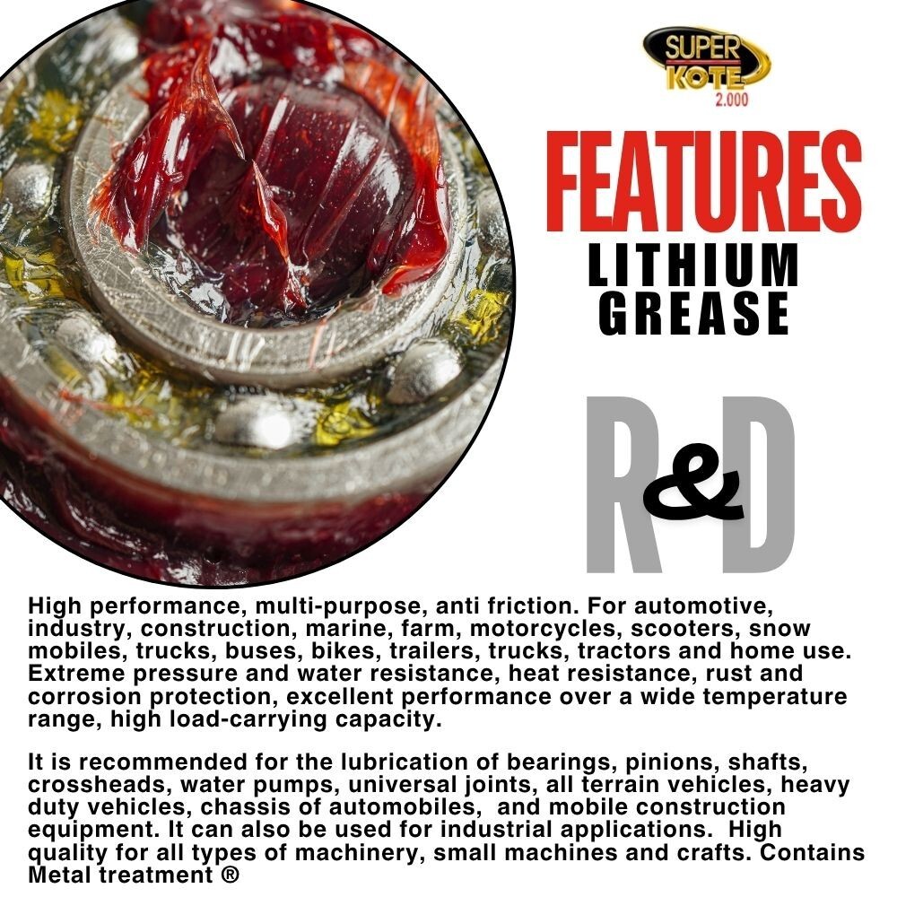 Red & Tacky Lithium Grease 360 gr Superkote 2000