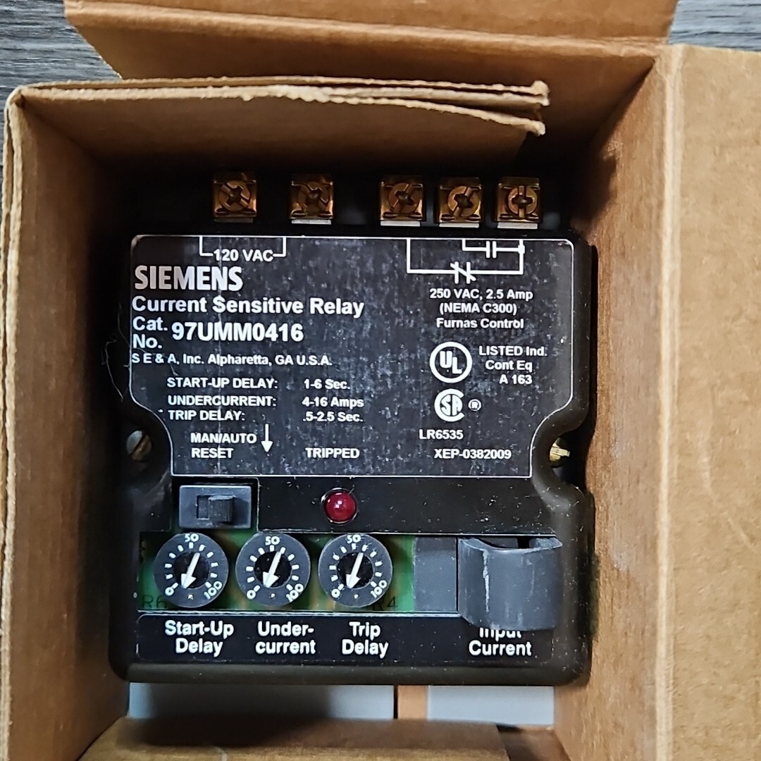 Siemens 97UMM0416 Current Sensitive Relay 4-6 Amps 120 VAC 50/60 Hz *NEW IN BOX*