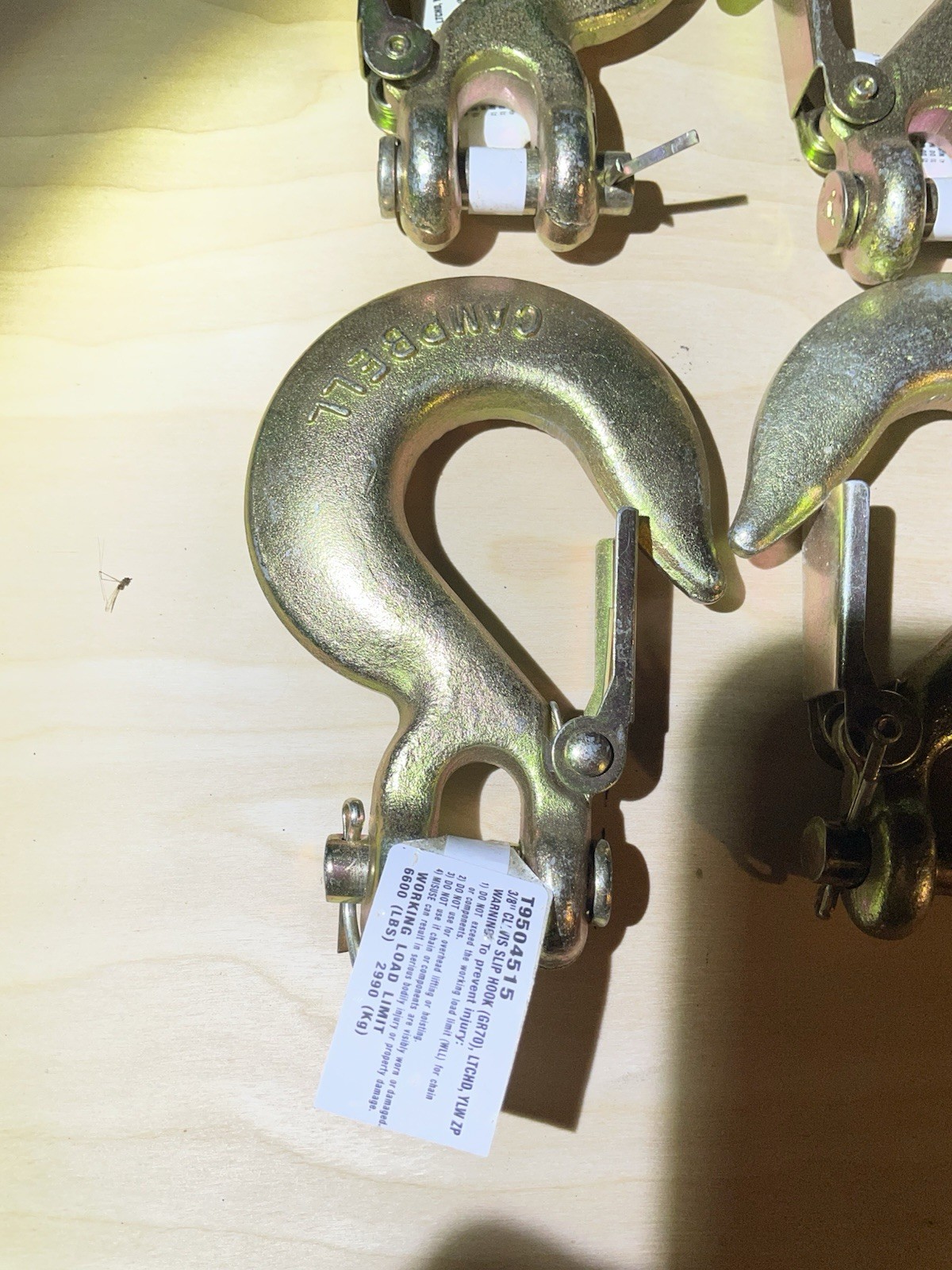 Lot of 8 – Campbell T9504515 3/8” Clevis Slip Hooks 6,600 lb Gold