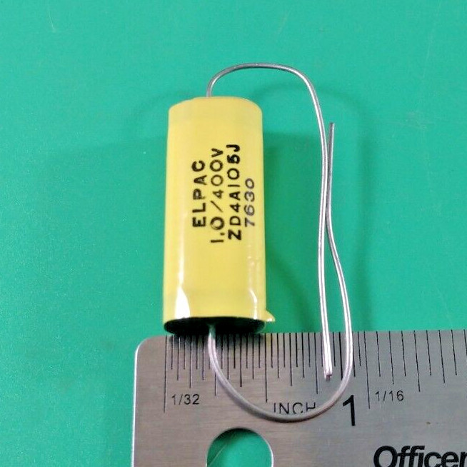 LOT OF 3 ELPAC ZD4A105J 1.0uF 400V 5% POLY FILM CAPACITORS