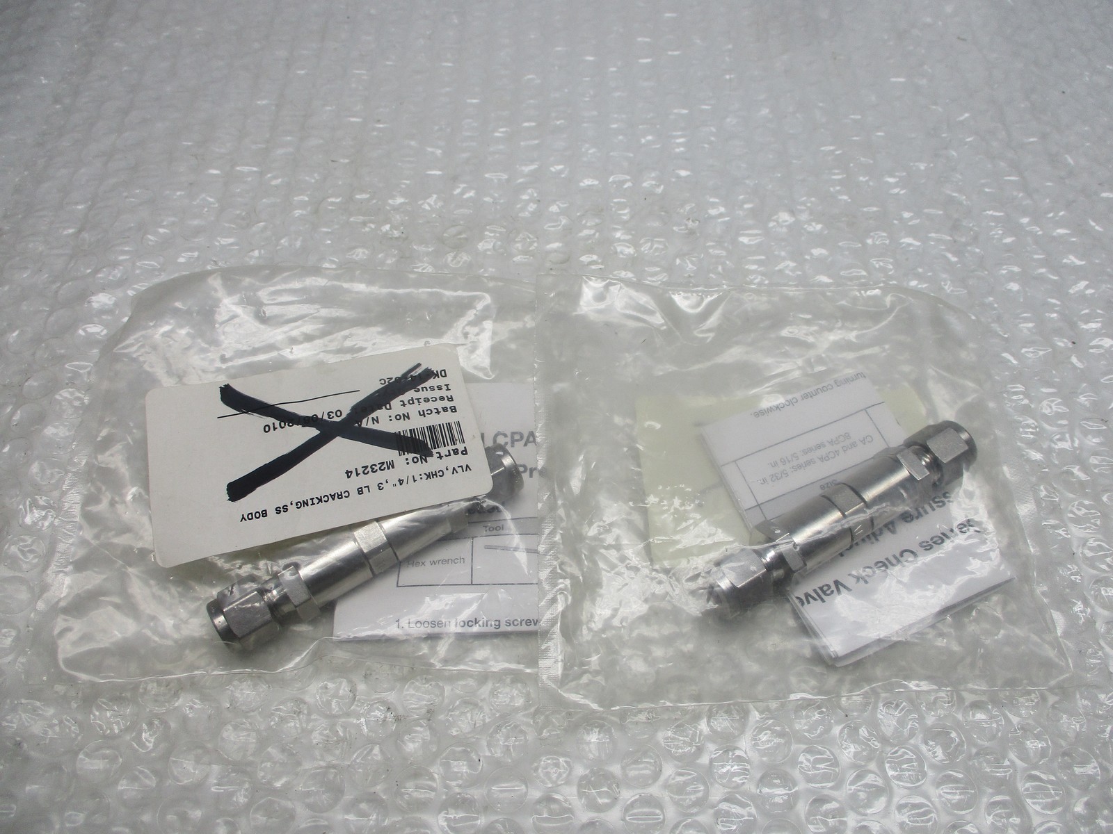 SWAGELOK SS-4CA-3 M23214 VALVE LOT OF 2 NSNP