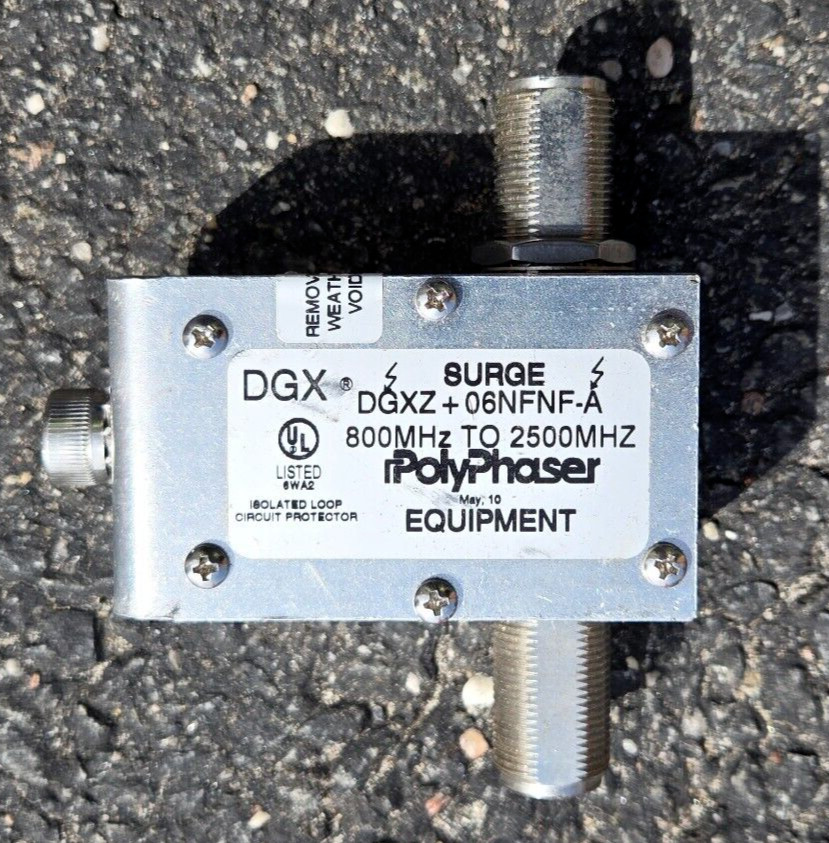 Used Polyphaser DGXZ+06NFNF-A 800-2500 MHz Type N Female / Type N Female