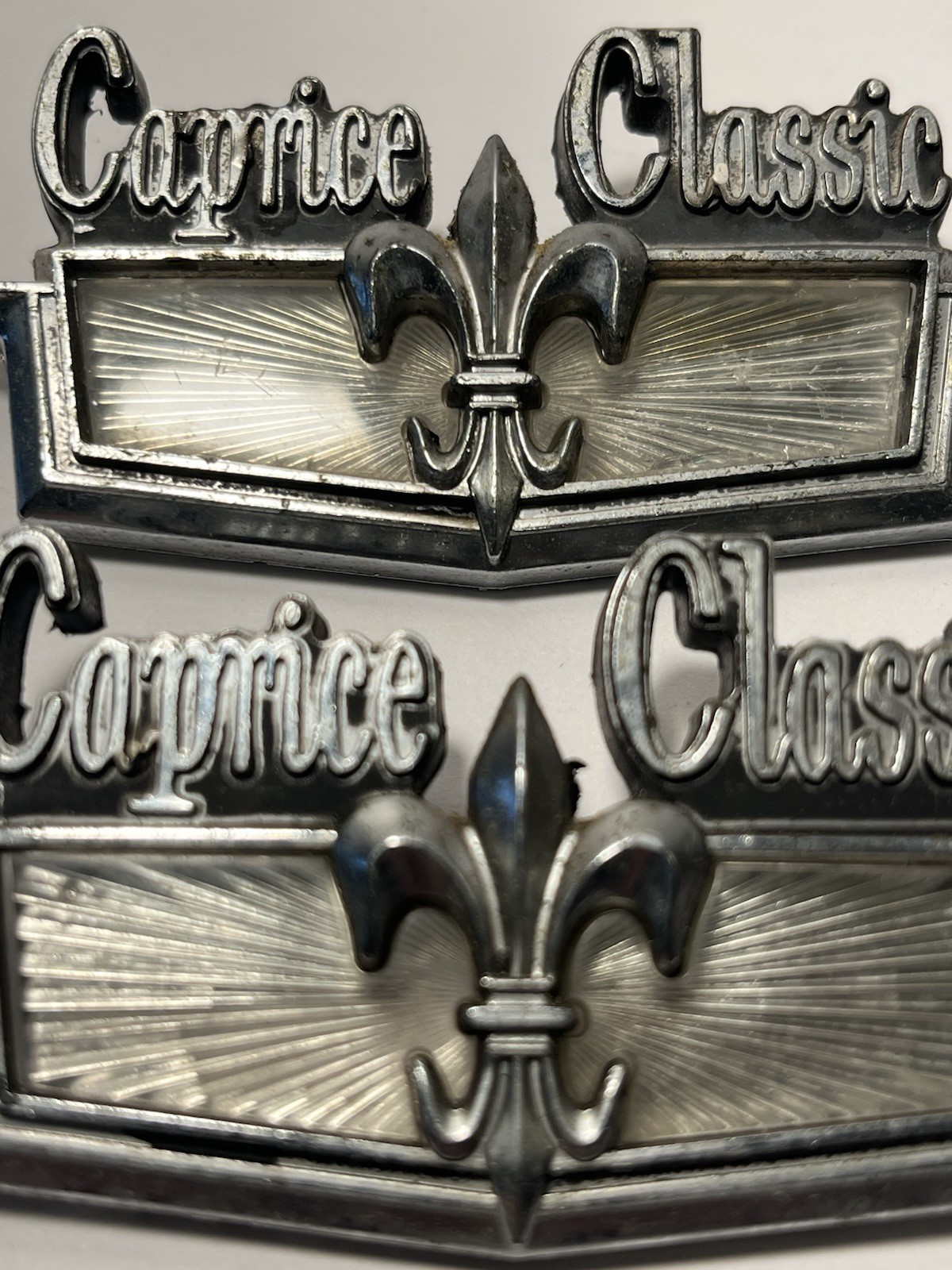 Chevrolet Caprice Classic 1970’s Original Car Emblem 35133 OEM Matching Set of 2