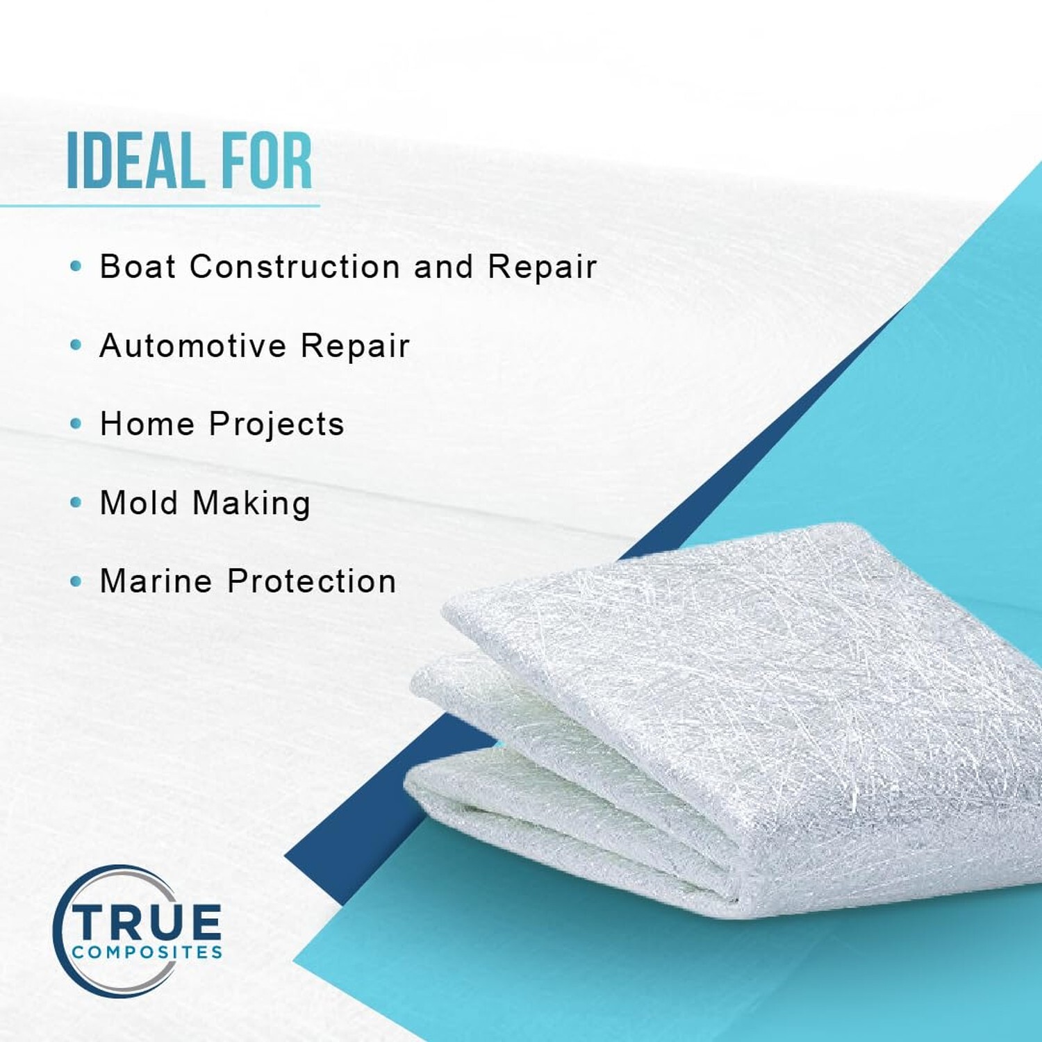 Fiberglass Chopped Strand Mat-1.5oz-50″ Wide-15 Feet Long (5 Yards) Waterproo…