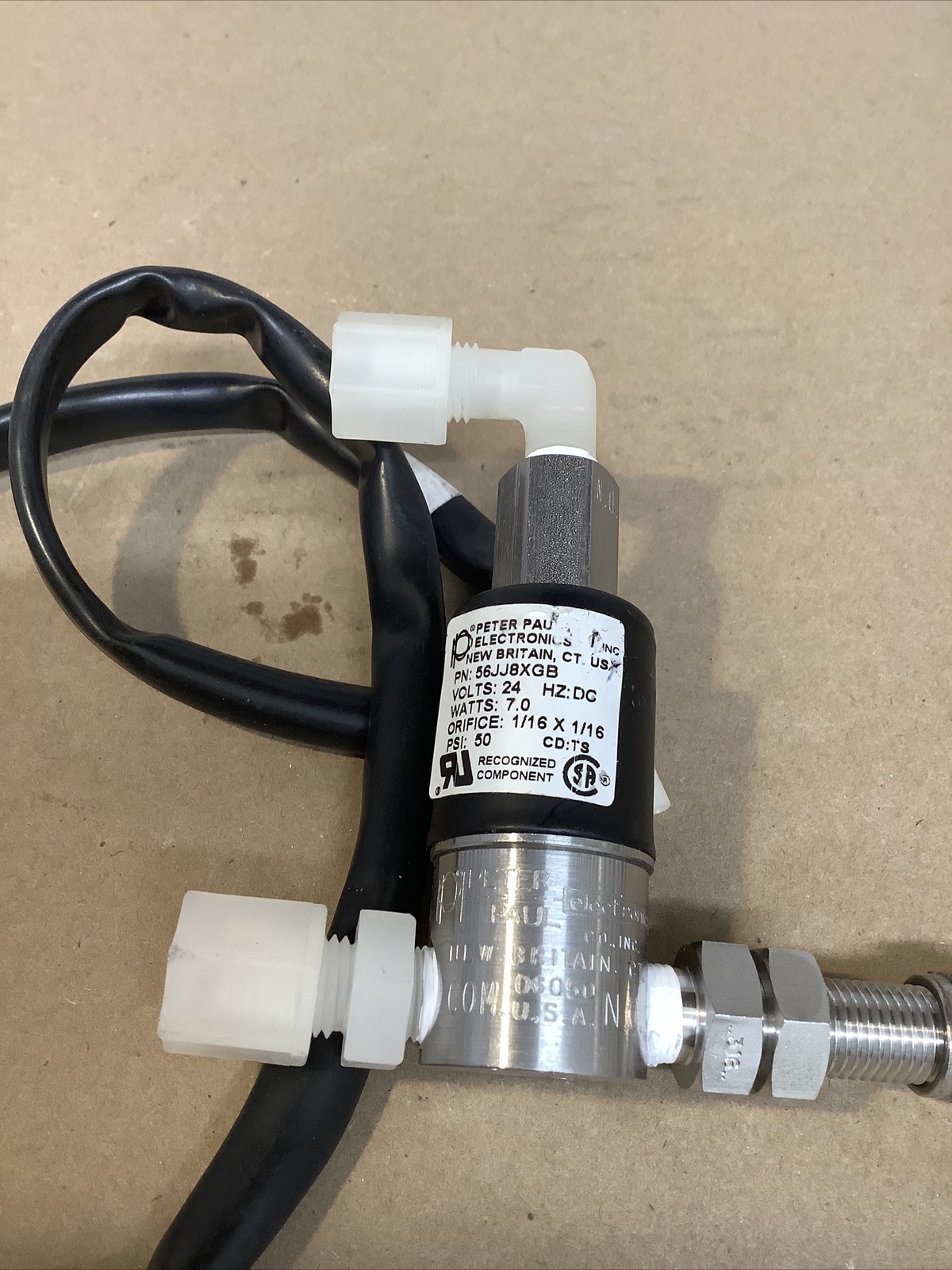 Peter Paul Electronics Solenoid Valve 56JJ8XGB 50psi