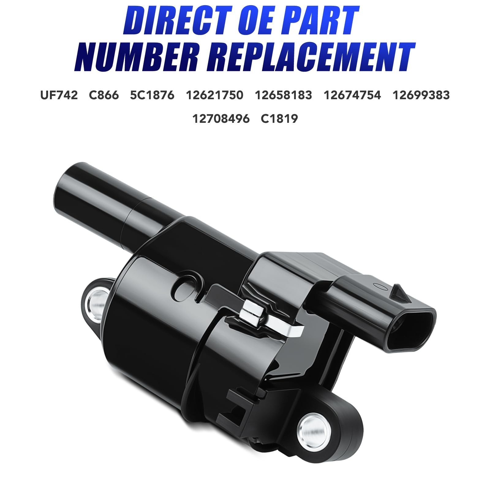 Set of 8 Round Ignition Coil Pack & Spark Plugs Fits for 5.3 6.2 Chevy Silver…