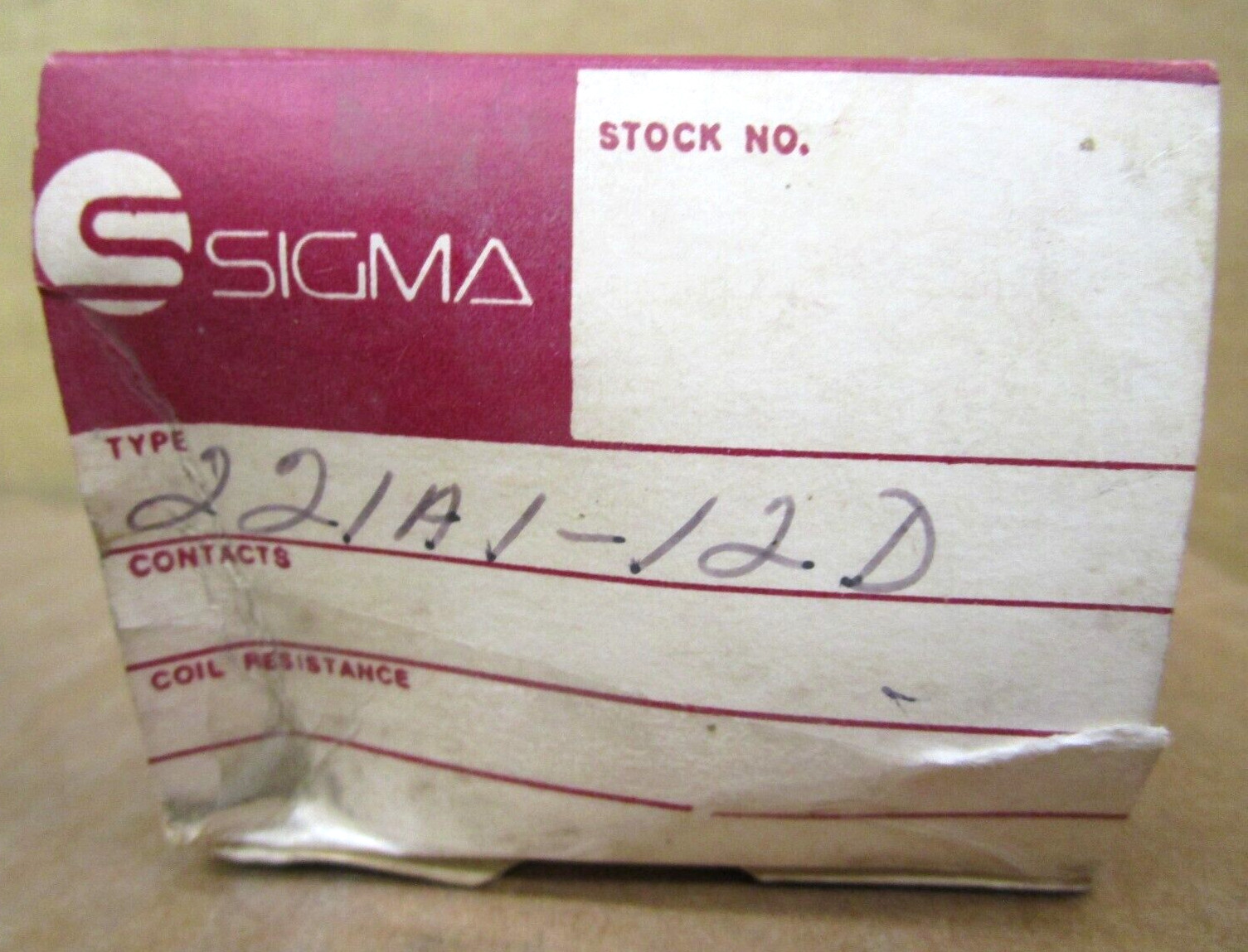 Sigma 221A-1-12D 4 Amp Hybrid Relay 51036LR