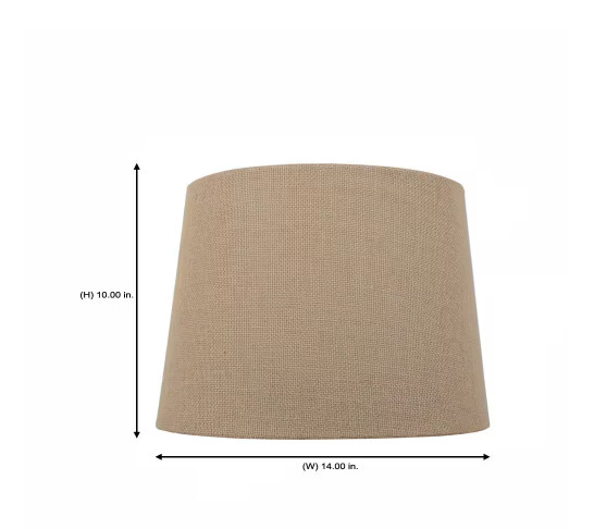 H B 14 in. Dia x 10 in. H Burlap Round Table Lamp Shade