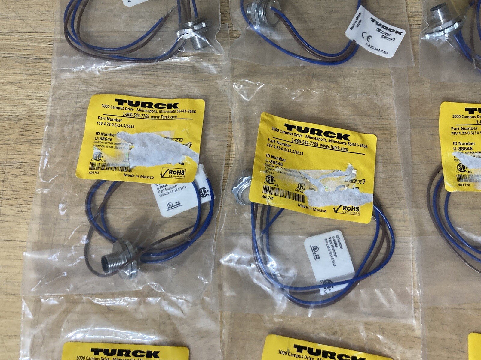 Turck FSV 4.22-0.5/14.5/S613 Panel Mount Receptacle Bulkhead Connector Lot of 10