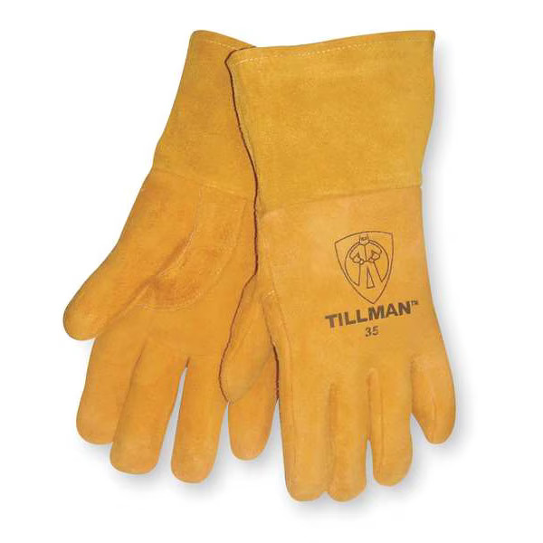 Tillman Welding Gloves, Gauntlet Cuff, Straight Thumb, A Leather Cowhide, L, 1