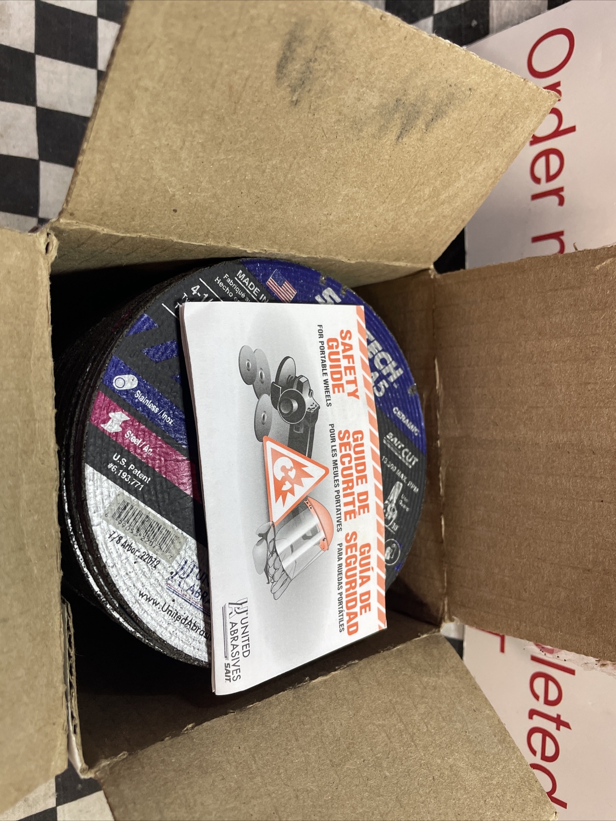 UNITED ABRASIVES-SAIT TYPE 27, 22072, BOX OF 50, SHIPSAMEDAY