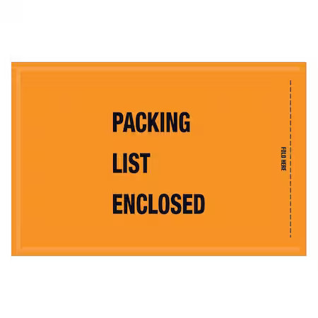 Zoro Select 39Ul16 Mil-Spec Pcking Lst Enclsd Envpes, 5 1/4X8″, Orng, Pk1000,