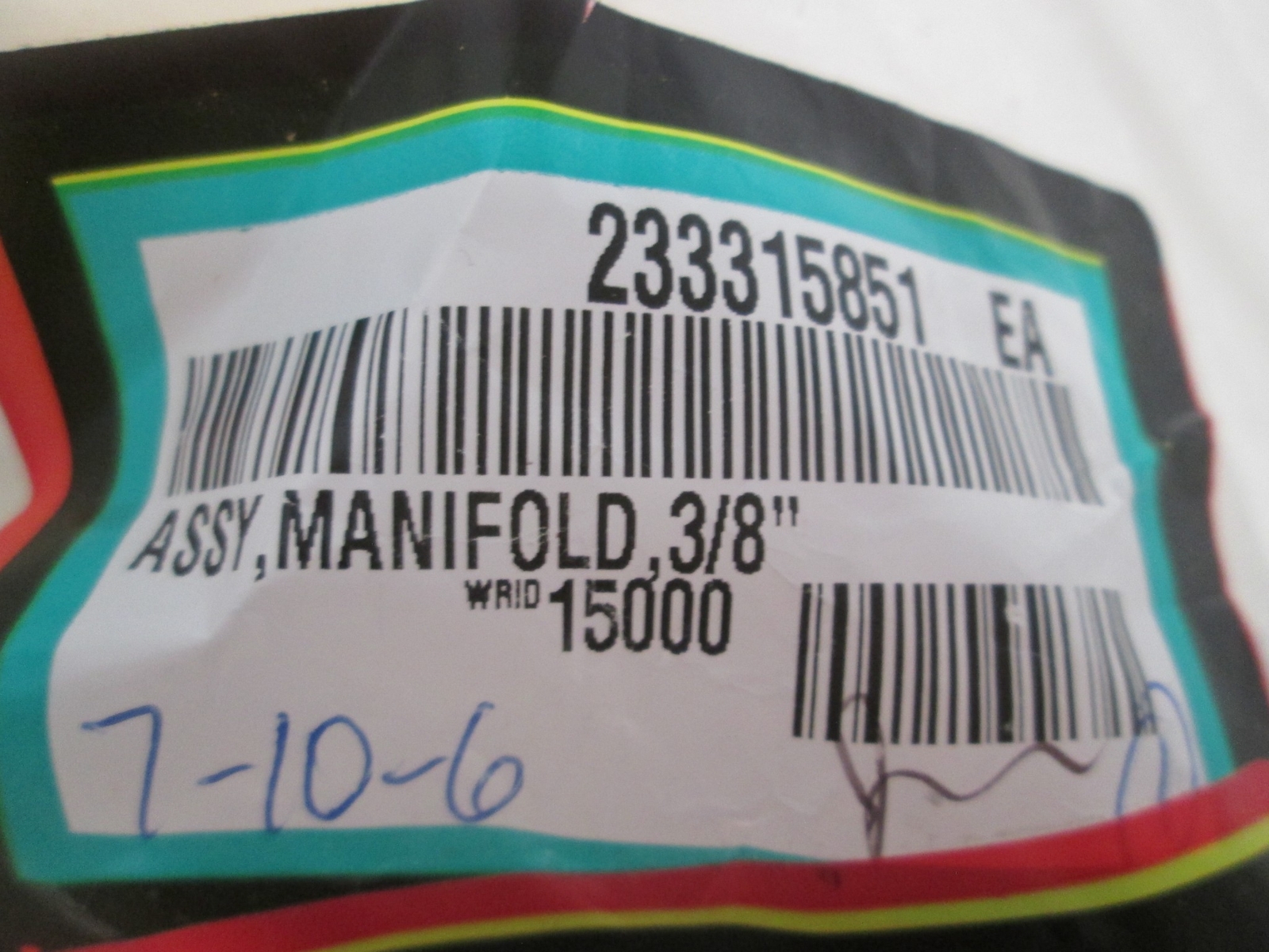 Manifold 3/8″ Assy, 1102589, New