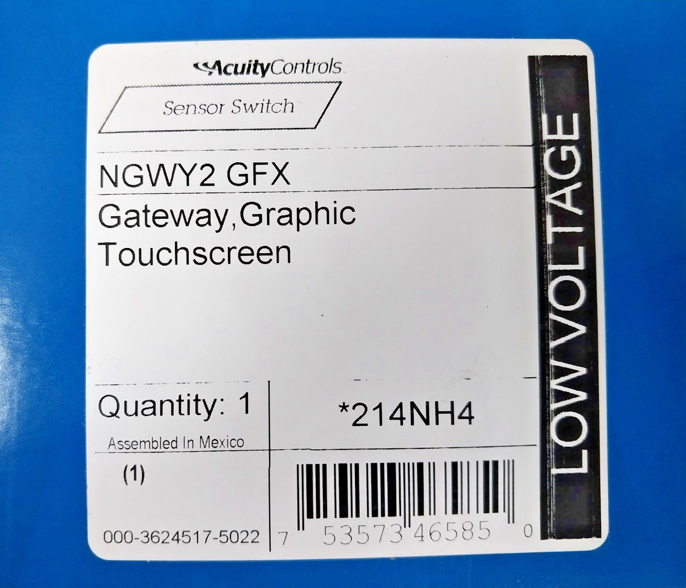 New Acuity Controls Gateway Graphic Touchscreen 15-24 VDC Input NGWY2 GFX