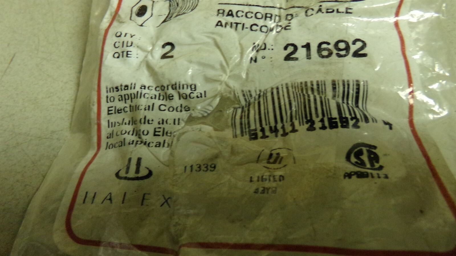 NEW Halex 21692 Connector 11339 .375-.5000 43Y8 51411 31692*FREE SHIPPING*