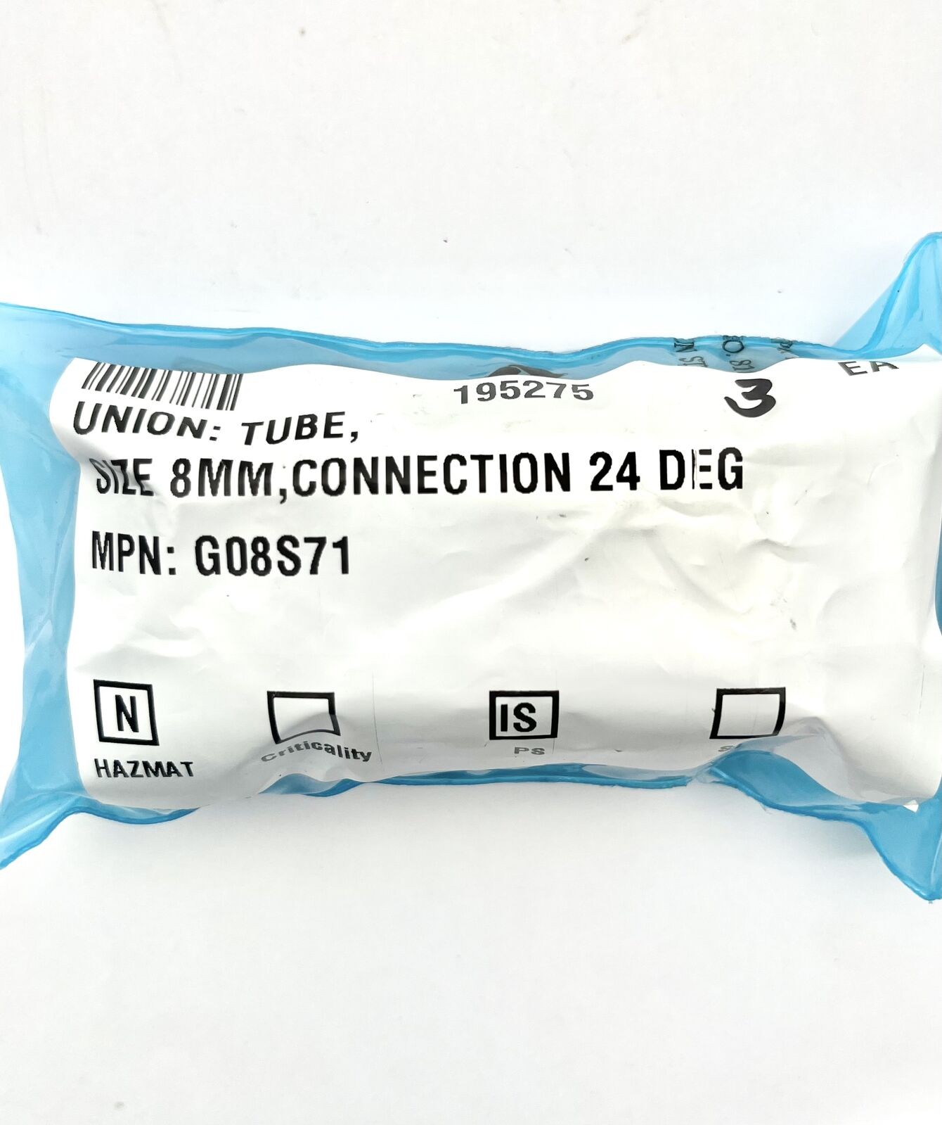 Parker G08S71 Ermeto 8mm DIN Tube to Tube High Pressure Hydraulic Tube Fittings
