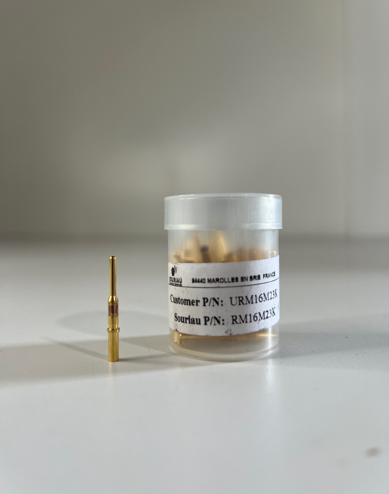 FIFTY (50) SOURIAU Gold-Plated Male Crimp Contact Pin Size-16 16AWG RM16M23K