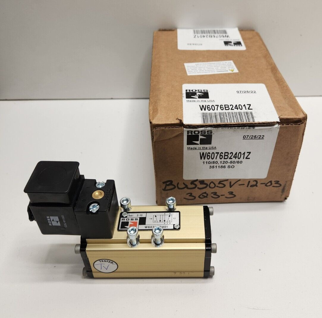 NEW OLD STOCK! ROSS 120V 5-WAY 2P 1/8-3/8″ PORT SOLENOID VALVE W6076B2401Z