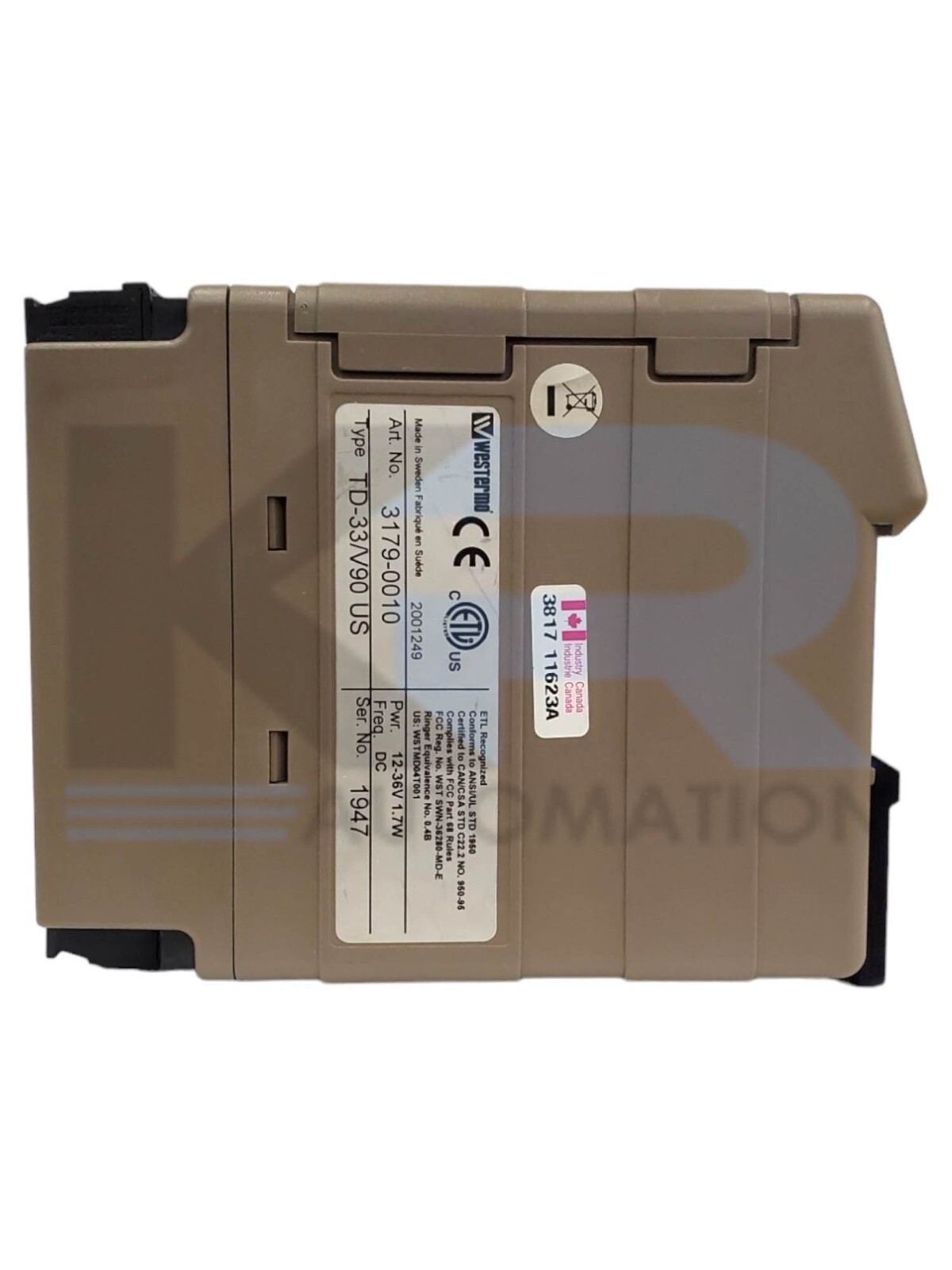 TESTED Westermo TD-33/V90 US Industrial Tele Modem 36V 1.7W RS-232 3179-0010
