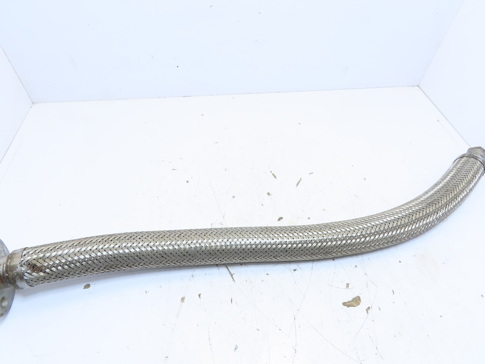 1×35″ 1-5/16-12 -16 JIC 37 Flare Braided SS Metal Flex Pipe Hose 1-1/2″ Flange