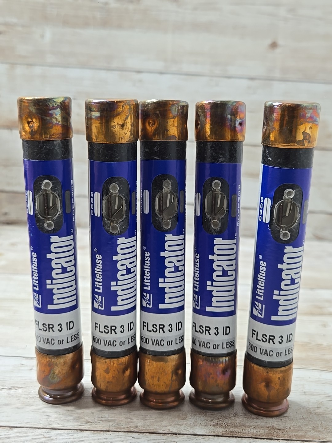 LOT OF 5 LITTELFUSE FLSR 3 ID FUSES 600V 3A CLASS RK5 INDICATOR TIME DELAY
