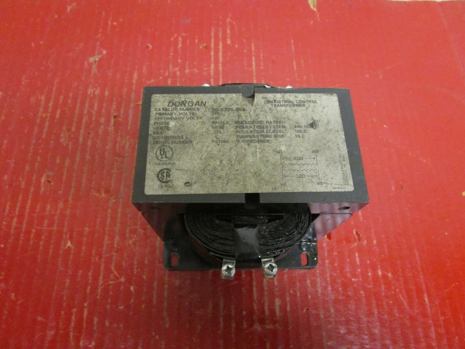 DONGAN SINGLE PH TRANSFORMER 50-0375-054 120V .375 KVA 500375054