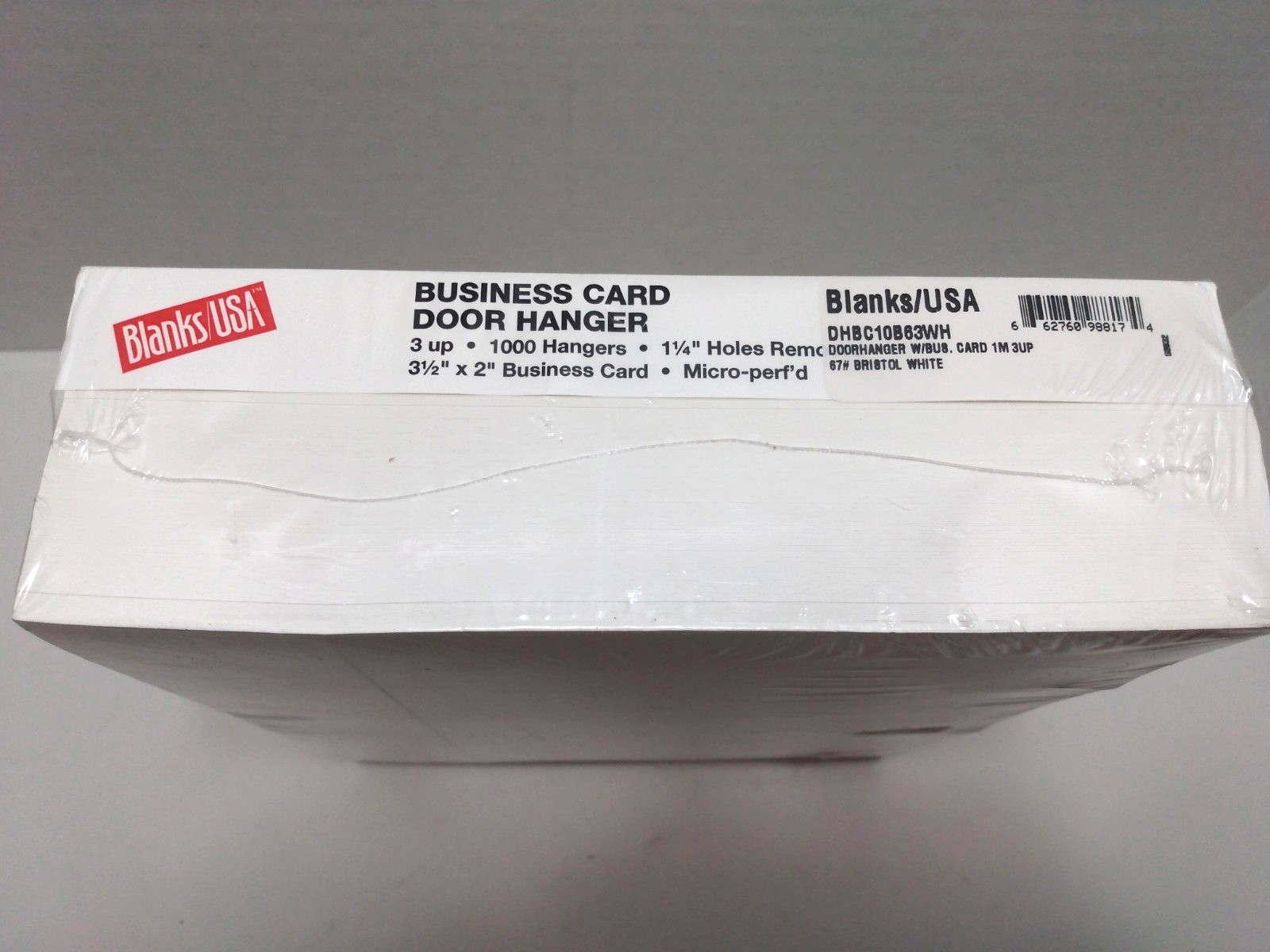 Blanks/USA business card door hangers, 1000 Pc Finished, White, DHBC10B63WH, New