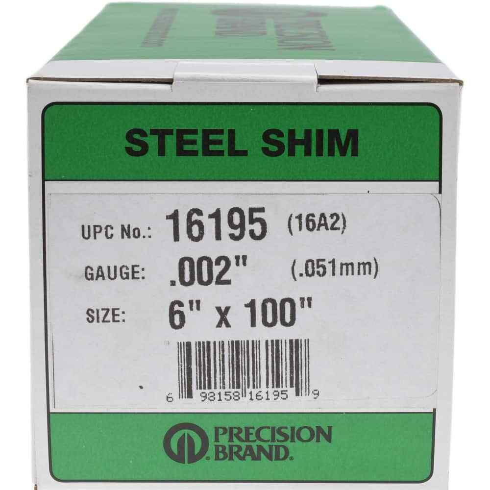 Shim Stock: 0.002” Thick, 100” Long, 6″ Wide, 1010 Low Carbon Steel