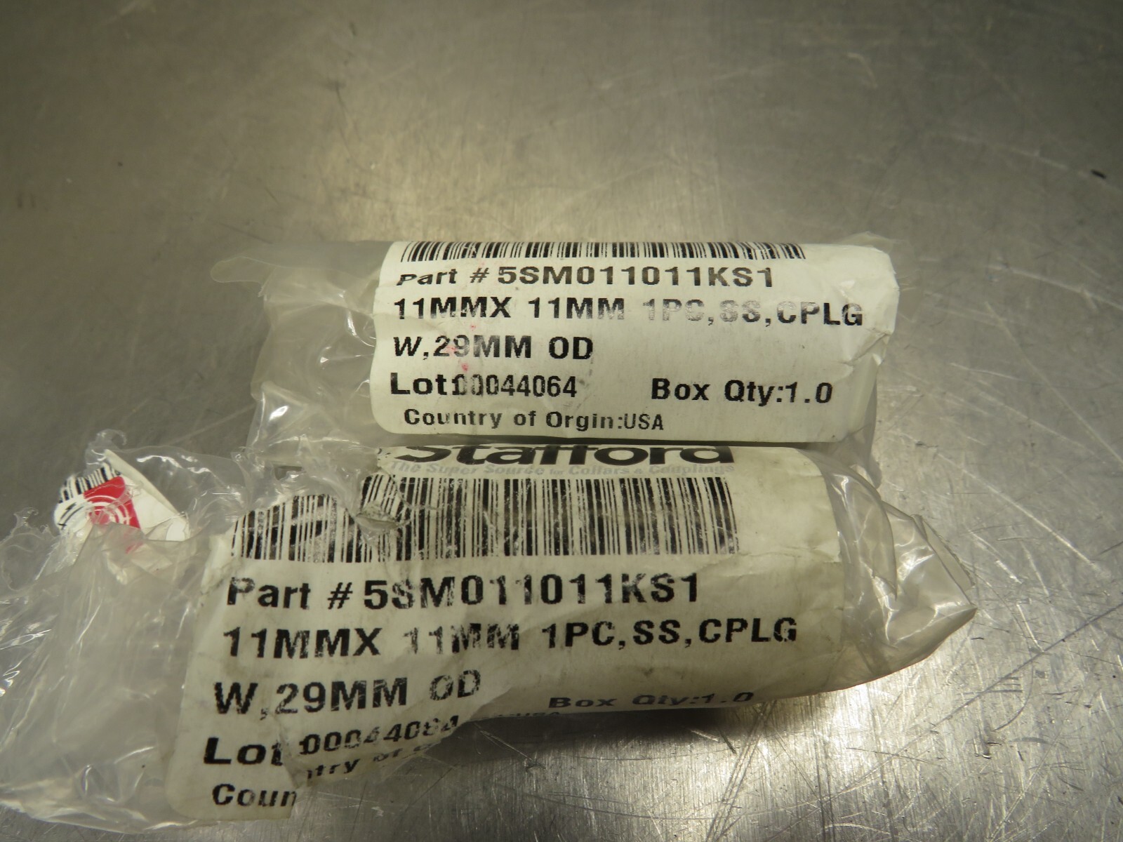 Stafford 5SM011011KS1 Coupling 11mm x 11mm SS Lot of 2!
