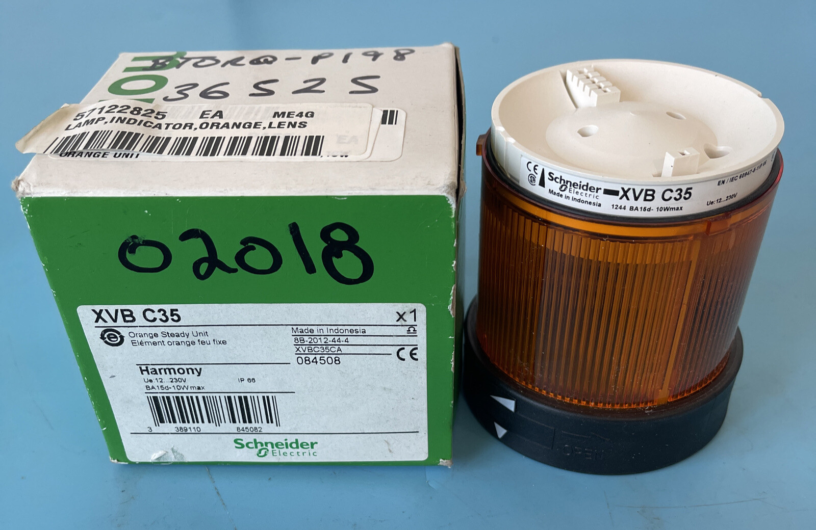 NEW W/BOX- Schneider Electric XVB C35 Harmony Orange Steady Unit 230V 10W Max