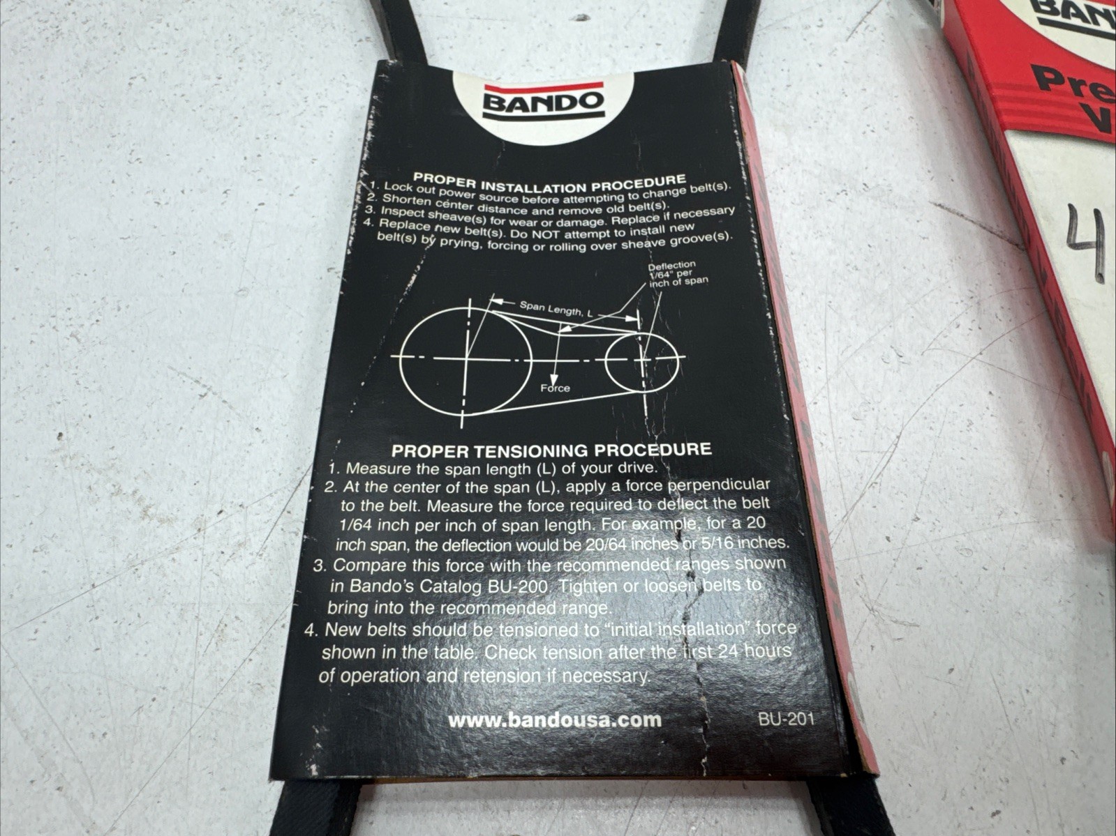(Qty.4) Bando Duraflex GL 4L480 , 4L-480 , 4L 480 Standard V-belt