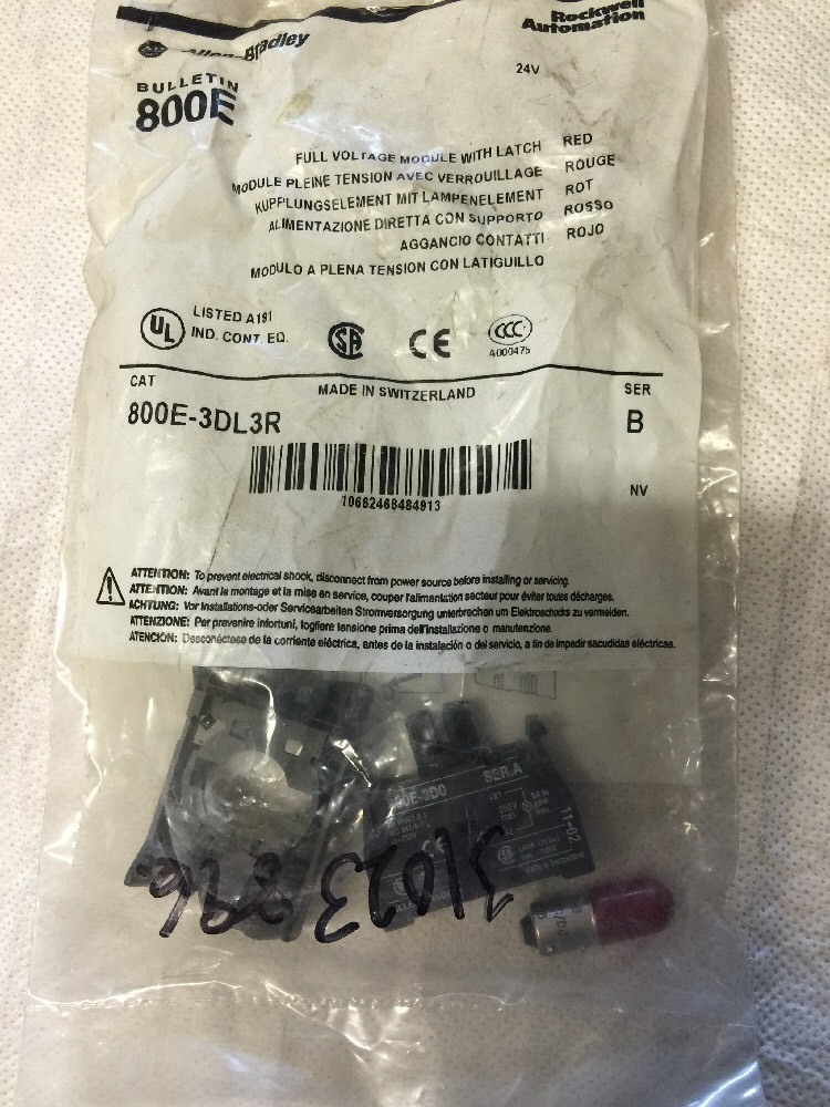 Allen Bradley 800E-3DL3R, 800E-3D0, 800E3DL3R, Shipsameday #1604B4
