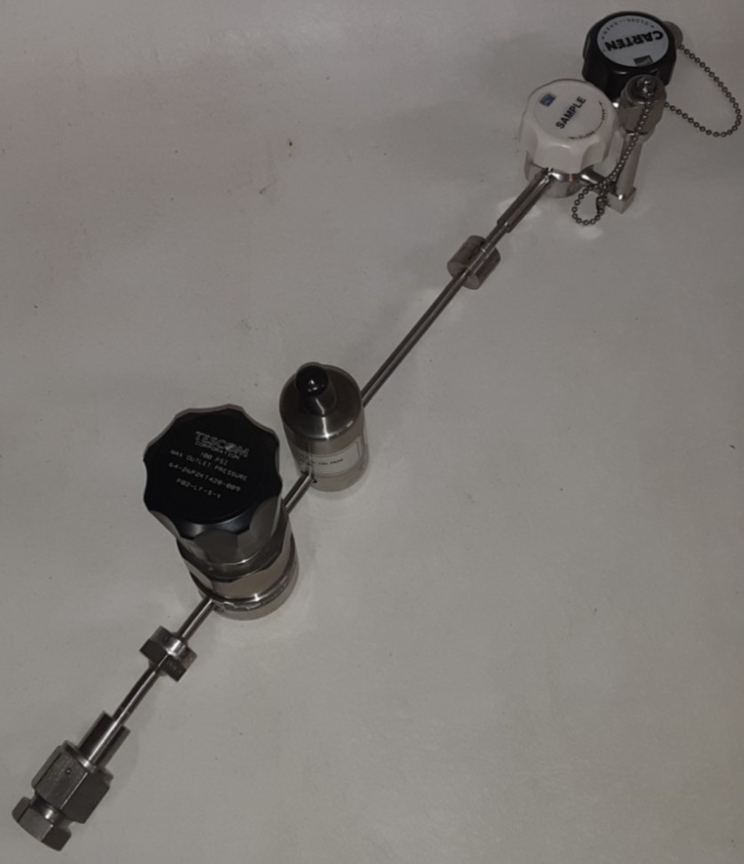 High Purity SS Gas Line Sampling Manifold Carten Valve + Setra Transducer Tescom