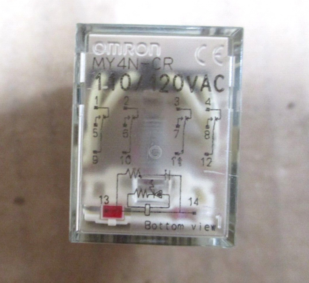 Omron Relay MY4N-CR 110/120VAC 5A-250VAC 5A-30VDC Contact Lot of 5 Pcs A7682ISU