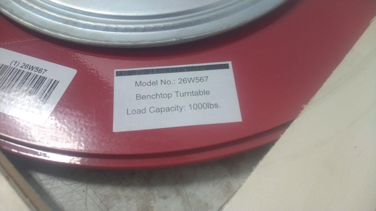 Brand Name 26W567 1000 Lb Max Load Cap 18 In Outside Dia Benchtop Turntable