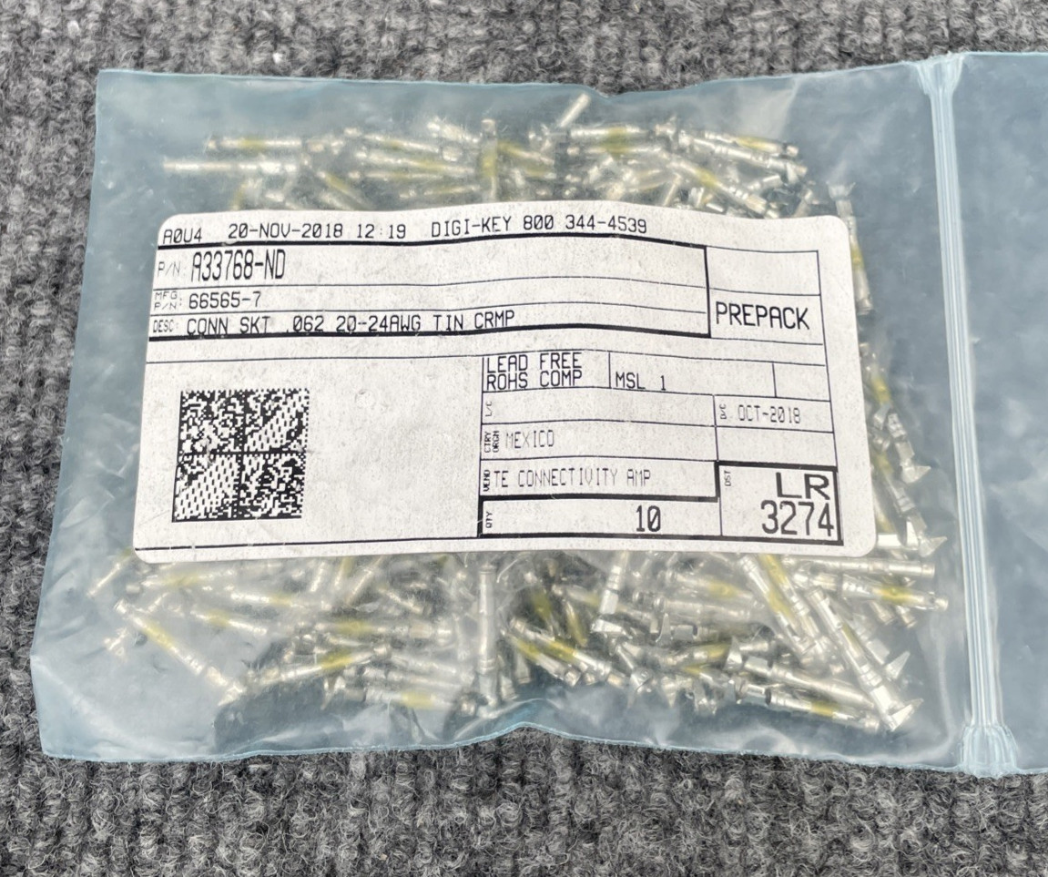Lot of 150 – TE AMP 66565-7 Type III+ Series Female Crimp Contact New Other